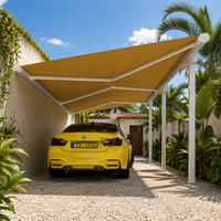 Auvent rétractable en aluminium à cassette complète personnalisé pour l'extérieur avec éclairage LED, style moderne, auvent de toit motorisé automatique pour patio