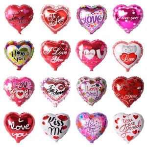 Ballons en forme de cœur avec coeur de 18 pouces imprimé, Ballons en aluminium pour la saint-valentin, décorations de fête de mariage