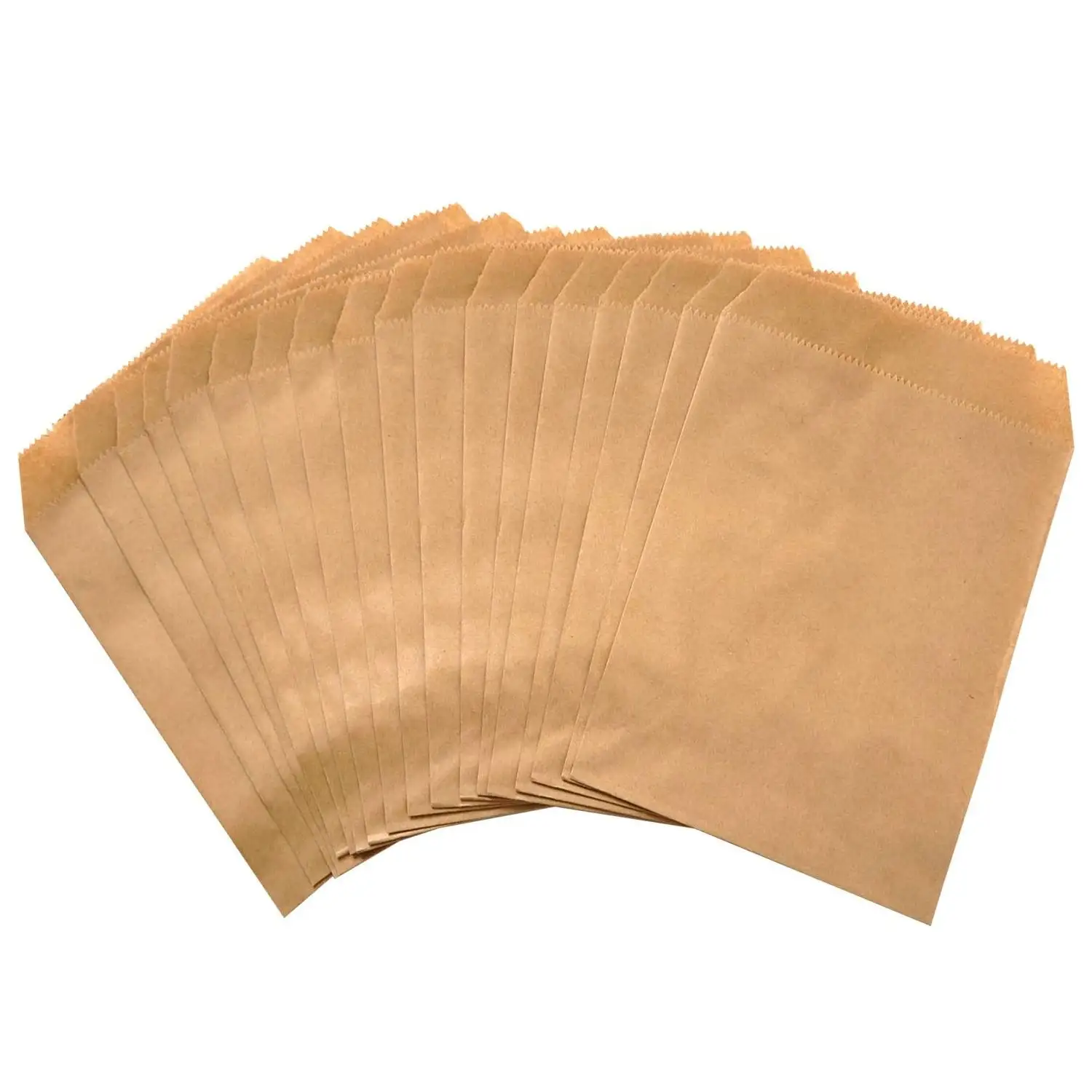 Biodegradable Popcorn Packaging Bag Brown White Kraft Paper Packaging, Custom Paper Bag Logo Printing