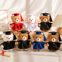 Porte-clés en peluche ours de graduation 15 cm, doux et rembourré, personnalisable OEM ODM, vente en gros, cadeau pour cérémonie de remise des diplômes