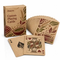Cartes à jouer en papier kraft recyclé personnalisées, imprimées mat, jeu de poker avec boîte de présentation de marque pour cadeaux promotionnels lors de salons alimentaires