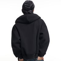 Sweat-shirts amples personnalisés avec logo, sweat-shirts à fermeture éclair, sweat-shirts à capuche hip-hop patchwork en tissu éponge pour hommes, vente en gros