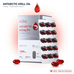 Prêt à expédier : Gélules d'huile de krill antarctique 1500 mg, Oméga 3, Phospholipides 840 mg, Astaxanthine – Complément pour la santé cardiaque – Stock HK - Product Image 1