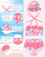 ALVABABY-Maillot de bain deux pièces réutilisable pour tout-petits, bikini, maillot de bain tankini sans manches pour bébés