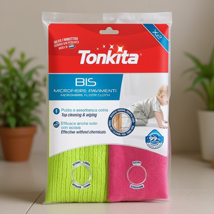 Ensemble de chiffons pour sols en microfibre (50x40cm) Bis Vert et Rouge TK28487 - Product Image 3