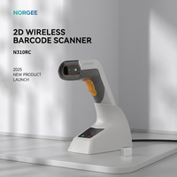 Escáner de Código de Barras Portátil N310RC, Lector de Códigos de Barras 2D, USB para iOS, Inalámbrico con Base, en Stock, Batería de 2000mAh