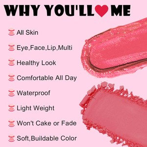 Ochain OEM/ODM maquillaje de larga duración crema colorete etiqueta privada 2 en 1 crema rubor vegano polvo rubor paleta con espejo - Product Image 4