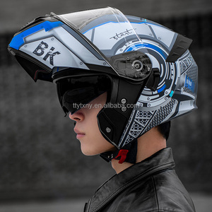 Casco da Moto Integrale Leggero da Corsa con Doppia Visiera Design Apribile Materiale ABS Nuovo - Product Image 2