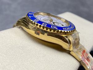 Reloj cronógrafo mecánico de gran calidad de lujo resistente al agua KF fábrica 116680 904l acero 7750 movimiento reloj de yate de cerámica azul-dorada - Product Image 4