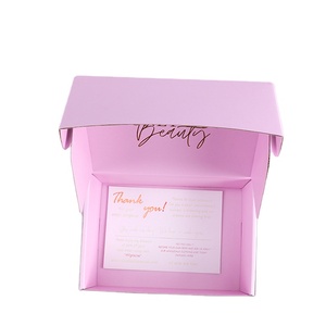 2025 New Pulida <strong>Pink</strong> <strong>Gift</strong> Box Package Printed Shipping Mailer Box Corrugated Gold Foil Stamping - Product Image 4