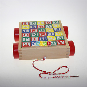 كتل خشبية ABC. اضافية كبيرة محفورة الطفل الأبجدية رسائل ، العد و بناء قواعد حاملة - Product Image 5