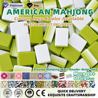 Ubin Mahjong Amerika Akrilik Berkualitas Tinggi 4 Lapis Warna Hijau Lemon Personalisasi, 160 Buah, Tahan Lama dan Menarik Secara Visual