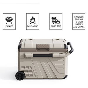 Frigorifero da 45L Portatile da Campeggio, <span class=keywords><strong>Frigo</strong></span> Vetrina e Congelatore Commerciale da <span class=keywords><strong>12v</strong></span> <span class=keywords><strong>per</strong></span> <span class=keywords><strong>Auto</strong></span> con Ruote e Maniglia - Product Image 2