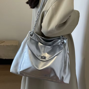 Bolso de hombro de PU de alta gama para mujer, de gran capacidad, apto para todas las estaciones, bolso cruzado con cremallera - Product Image 1