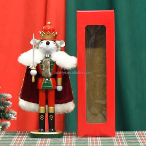 Navidad canueces เมาส์เพ้นท์สีไม้ขนาด36ซม. มีแคร็กเกอร์ขนาดใหญ่สำหรับวันหยุดคริสต์มาส - Product Image 1