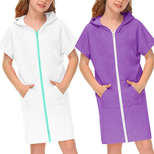 Peignoir d'été pour filles 2025 – Grande Vente – <span class=keywords><strong>Serviette</strong></span> <span class=keywords><strong>de</strong></span> plage pour enfants <span class=keywords><strong>de</strong></span> haute qualité – Peignoir à capuche zippé à manches courtes à séchage rapide pour la plage - Product Image 5