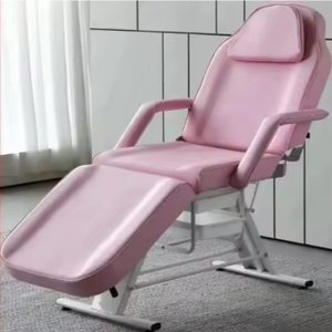 Chaise de massage de beauté réglable en PU noir et blanc de luxe, pliable, pour tatouage, barbier, lit de massage, thérapie faciale, cils, pas cher - Product Image 2