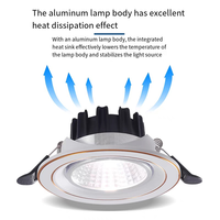 Spot LED encastré moderne 7W en aluminium, anti-éblouissement, COB, rond, orientable, pour la maison, l'hôtel et les projets
