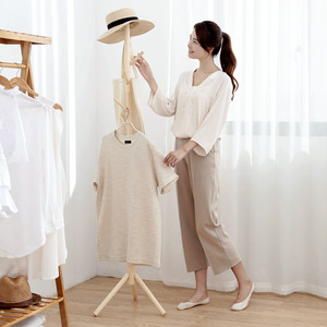 Simple floor-standing solid wood <b>clothes</b> <b>rack</b>, easy-to-assemble storage <b>rack</b> for bedroom and home use. - Product Image 1