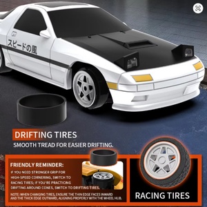 Voiture RC JJRC C8827 à l'échelle 1:43, 4 roues motrices, jouet de drift avec gyroscope, télécommande, chargeur inclus - Prête à l'emploi, intérieur/extérieur - Product Image 5