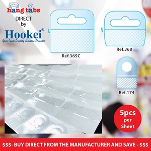 Ref 174c Nhỏ Vòng Euro Lỗ Treo Tab Móc Rõ Ràng Dính Treo Nhựa Tự Dính Treo Tab Cho Bao Bì Giấy Các Tông - Product Image 4