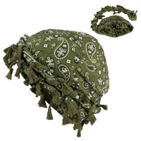 Turban doublé satin à faible MOQ, design personnalisé, imprimé cachemire, avec pompons, pour hommes