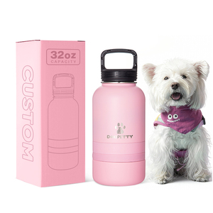 Botella de Agua <span class=keywords><strong>para</strong></span> <span class=keywords><strong>Perros</strong></span> 2 en 1, 10 oz, con Logotipo Personalizado al por Mayor, de Acero Inoxidable, Aislada al Vacío, con Tazón <span class=keywords><strong>para</strong></span> Comida <span class=keywords><strong>para</strong></span> Mascotas - Product Image 4