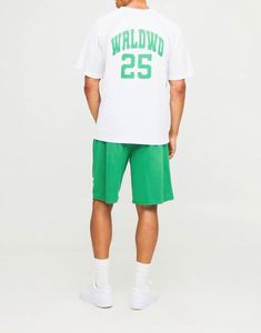 Conjunto Deportivo de Camiseta y Pantalones Cortos de Malla Verde Regular, 100% Algodón, para Hombre - Product Image 2