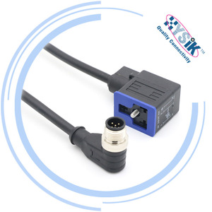 Ar DIN 2 + PE 3 + PE M16 قابس M27 مقبس تجميع رأس IP65 صمام الملف اللولبي RoHS معتمد من المصنع - Product Image 2