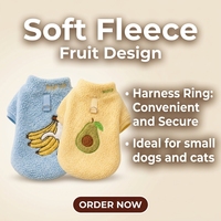 Vêtements d'hiver pour chiens et chats, motif avocat, polaire chaude, style preppy, pour petits chiens, Bichon Frisé, Teddy, design à deux pattes