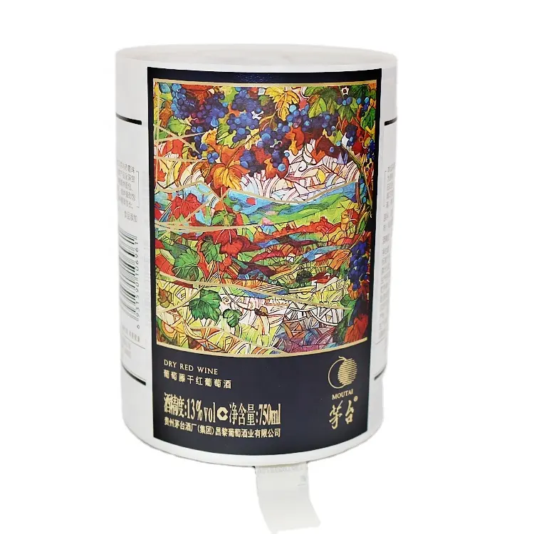 Étiquettes d'emballage imperméables en relief colorées de haute qualité pour bouteilles de vin étiquettes de vin rouges imprimées