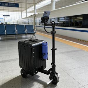 20 Inch Aluminum Spinner Rideable <b>Suitcase</b> Motorized Luggage <b>Scooter</b> Carry Travel Bag Remote Control Adults Kids Modern - Product Image 4
