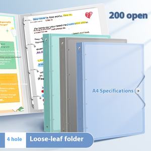 Dossier à <span class=keywords><strong>feuilles</strong></span> mobiles A4 avec plusieurs inserts transparents Livret d'informations Dossier à 4 trous Livret de stockage de bureau Livre de pages d'étude - Product Image 2