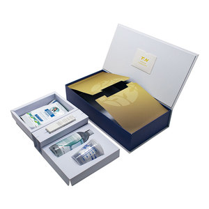 Custom Magnetic Cosmetic Gift Packaging Boxes Glossy <b>Lamination</b> Sponge Lining Skin Care Serum Set Luxury High Quality Double - Product Image 1