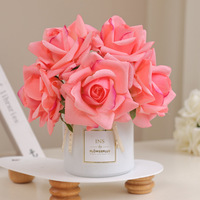AL-5860 Rose Bundle Artificielle Real Touch Hydratant Curling Corner Rose Bouquet Fleurs pour Mariage