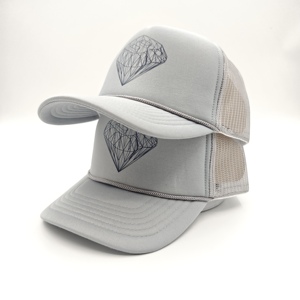 Nueva Gorra de Béisbol para Hombre, Estilo Trucker, Visera Curva, Malla Sólida, Tela de Felpa, Espuma Lisa, Logotipo Personalizado con Serigrafía - Product Image 1