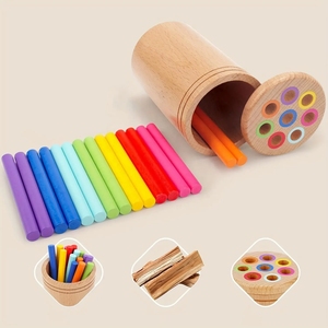 Montessori trẻ em của màu gỗ phân loại và số lượng nhận thức cân bằng Gậy Trò chơi giáo dục cảm giác đồ chơi cho trẻ em - Product Image 5