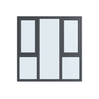 Ventana Abatible de Aluminio con Rotura de Puente Térmico, Vidrio Templado Insonorizado, Tamaño Personalizado para Dormitorio, Sala de Estar, Balcón