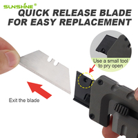 Couteau utilitaire robuste SUNSHINE G10 avec lame rétractable, outil multifonction DIY, couteau de poche avec barre à levier et ouvre-bouteille, équipement EDC