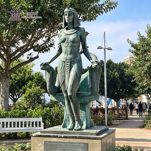 Estatua de Cleopatra de Bronce de Tamaño Real TREVI |   Escultura de la Reina Egipcia Cleopatra con Cobra para Plaza y Jardín al Aire Libre - Product Image 1