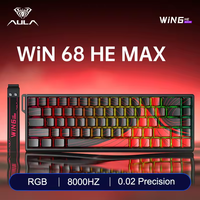 Clavier de jeu AULA WIN68 HE 65% filaire à montage sur joint, 68 touches, interrupteurs à effet Hall, clavier mécanique