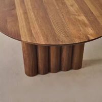 Table à manger de style moderne avec base en bois massif couleur noyer, meubles pour la salle à manger