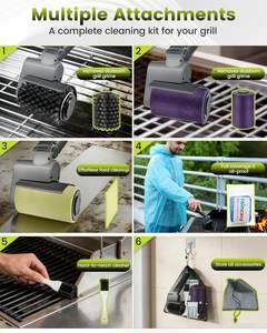 Cepillo Eléctrico para Parrilla, Cepillo de Limpieza Inalámbrico Recargable para Barbacoa con 2 Cabezales Giratorios - Product Image 6