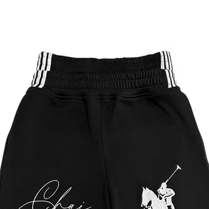 Pantalon de jogging décontracté ample noir pour homme, avec logo cheval brodé 100% coton, réversible, taille multiple - Product Image 5