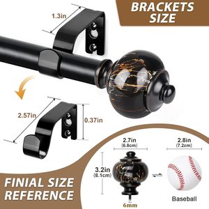 Hoàn thành các Thanh treo rèm và phụ kiện đường ray, với thanh treo rèm để lắp đặt hiện đại dễ dàng - Product Image 5