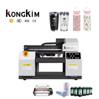 Kongkim A3-Impresora automática de cama plana UV LED, pluma digital de inyección de tinta de 1 año para caja de teléfono de madera, máquina de impresión de pegatinas de película UV DTF