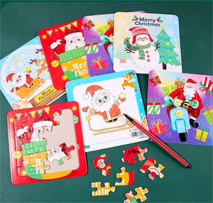 Christmas Gift paper cartoon jigsaw puzzle set Dual purpose front jigsaw puzzle reverse drawing For Boys and Girls