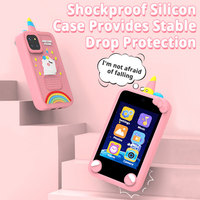 Téléphone Jouet Éducatif pour Enfants, Écran IPS 2,8 Pouces, Capteur CMOS avec Filtre MP3 MicroSD et Caméra, Apprentissage Interactif