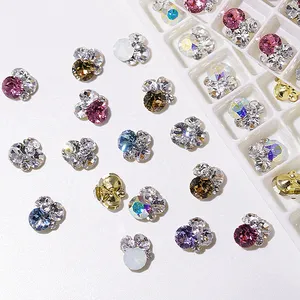 Bijoux de luxe Alliage cristaux de verre nail art strass produits de beauté 3D Brillant Couleur Diamant Charme Nail Art Accessoires