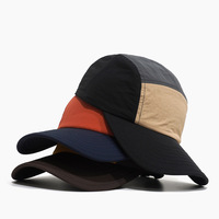 Casquette Bob Unisexe 5 Panneaux Color Block Respirante Imperméable pour Activités de Plein Air Printemps-Été Décontractée Sportive pour Adultes